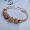 Pulsera abierta tejida a mano con perlas de agua dulce Zhuji Pulsera ajustable estilo Mori pulsera de hada ins venta al por mayor