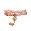 Pulsera de Cristal con Lámina de Oro Primavera 2024 Estilo Étnico Literario Hecha a Mano Año del Dragón Pareja Pulsera Retro Mayoreo