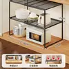 Prateleira para Micro-ondas de Cozinha Casa Rack de Armazenamento Multifuncional para Temperos Prateleira Camada Interna Expansível para Armário Sob a Pia