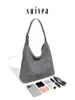 Bolso Hobo Tejido Hecho a Mano con Diseño Original, Bolso de Hombro de Gamuza Mate, Bolso de Hombro de Alta Gama para el Trabajo, Bolso Tote Madre e Hija