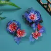 25 nuevos diseños originales hechos a mano estilo oscuro degradado rojo y azul Flor de seda del Joker Ropa china horquilla suave maquillaje hecho accesorios para el cabello con aire caliente
