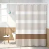 Cortina de Ducha Estilo Borla, Impermeable y Resistente al Moho, Cortina de Baño con Estampado de Rayas Moderno y Sencillo, Tamaño y Patrón Personalizables