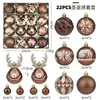 Producto Nuevo Transfronterizo Set de Bolas Navideñas de Ciervo de 6 cm Bolas Navideñas de Forma Irregular Pintadas en Rojo y Dorado Decoración Colgantes para Árbol de Navidad