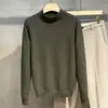 Camiseta de punto de manga larga con cuello alto a la moda estilo japonés para hombre y mujer, corte holgado, peso pesado, color liso, adecuada como capa base o suéter