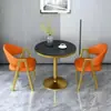 Conjunto de mesa e cadeiras de varanda de pequeno porte para discussão, mesa de recepção simples para escritórios de vendas, mesa redonda pequena para cafeterias e casas de chá, mesa de recepção