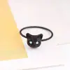 Brincos de tarraxa de gato formato de desenho animado de animal moda fofo versão japonesa joias frescas Coreia do Sul ins anel de gatinho preto