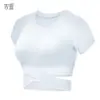 Roupas de Yoga, Roupas de Yoga Femininas de Verão, Novas Roupas de Yoga Sexy Slim que Mostram o Umbigo, Tops Fitness Esportivos, Manga Curta Feminina