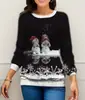 2023 Comércio Exterior Transfronteiriço Roupas Femininas Amazon wish AliExpress Estação Independente Venda Quente Estampa de Natal Estampa Raglan T