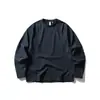 Blusa de Manga Longa Raglan Fina de Caimento Solto Black Fleet Primavera/Outono, Respirável, Secagem Rápida, Durável, para Caminhada ao Ar Livre e Uso Casual