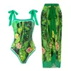 2025 nuevo traje de baño retro europeo y americano de comercio exterior traje de baño conservador de una pieza sexy traje de baño para mujer traje de traje de baño con falda de gasa transfronterizo