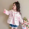Chaqueta de Otoño para Niñas 2026 Nueva Elegante Cortavientos Infantil de Lunares para Bebé Casual Linda con Capucha