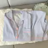 Novo conjunto de pijama de algodão com estampa de nuvens para primavera e outono para mulheres, apresentando um cardigã de mangas compridas e caimento solto, e um design doce e fofo estilo coreano adequado para estudantes