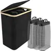 Cesta de Lavandería Transfronteriza con Tapa, Tres Bolsillos Interiores, Caja de Almacenamiento Plegable, Cesto de Lavandería Impermeable con Diseño Impermeable