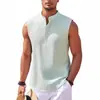 Primavera e Verão 2025 Nova Camisa Básica Masculina sem Mangas Amazon Europeia e Americana Casual para Uso Externo Masculino Colete Masculino