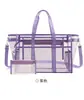 Bolsa de Viagem de PVC Transparente Conjunto de Duas Peças Grande Capacidade Moderna Bolsa Esportiva para Fitness Personalizada Versátil Bolsa de Gelatina Bolsa de Praia