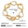 Elegante e Discreto Estilo Clássico Pulseira com Fecho de Garra em Aço Inoxidável e Ouro 18K, Joias de Luxo Leve de Alta Qualidade, Acessórios de Nicho Transfronteiriços