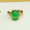 Anillo de Calcedonia Verde Emperador de Hielo Aiyu Anillo de Banda de Ágata Fábrica de Joyería Venta al por Mayor y Entrega S4012602