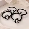 Anillo para el cabello con camelia pequeña y fragante, elegante y bajo, para mujer, con correa para el cabello, cuerda elástica duradera y accesorios para el cabello.