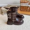 Botas para niña, nueva colección otoño 2026, botines estilo Martin para niños, botines de piel estilo princesa británica, botines de moda estilo coreano para niñas pequeñas