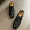 EconómicoZapatos pequeños de cuero de vaca de primera capa Zapatos casuales con cordones Brogue zapatos individuales para mujer de cuero genuino zapatos para mujer para ir al trabajo