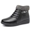 Zapatos de Algodón Estilo Antiguo de Pekín para Madres 2025, Suela Suave, Antideslizantes, Botas de Nieve Cálidas para Mujeres de Mediana Edad y Mayores, Zapatos de Cuero para Personas Mayores