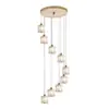 Apartamento Loft Escalera Candelabro Sala de Estar Iluminación de Cristal Escalera Dúplex Espacio Abierto Giratorio Amazon Estilo Nórdico