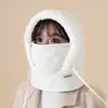 Sombrero Lei Feng Cálido de Invierno Más Terciopelo Engrosado Protección para Orejas Máscara Protectora contra el Frío Bufanda Esquí Integrado A Prueba de Viento Montar Ciclismo