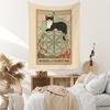 Tarot gato tapeçaria cross-border pequeno animal pendurado pano preto gato estrela elefante fundo pano pendurado pintura decorativa toalha de mesa cobertor de parede