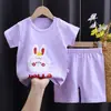 Traje de verano para niños de manga corta y shorts, camiseta de algodón para niños y niñas, ropa fina para bebé, nuevo 2025, tesoro para hombre al por mayor