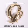 Fivela decorativa de 36 mm de comprimento, outros formatos, fivela de agulha para bagagem, roupa, sapato, acessórios, flor de sapato, LOGO40 fábrica