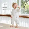 Bibi Bay Ropa Infantil Anyang Saco de Dormir Infantil Bebé Clase a Estilo Primavera y Otoño Gasa Piernas Divididas Algodón de Bambú Delantero Cuatro Trasero Cuatro
