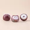 Gato de la Suerte de Cerámica de Colores con Cuentas DIY Hecho a Mano Lindo Accesorios de Gato de Cerámica Agujero Vertical Pulsera Cuentas Sueltas Materiales Colgante