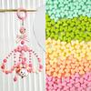 Cuentas de tambor redondas de cuatro vías con lazo acrílico, cadena para teléfono, collar, accesorios de cuentas hechos a mano, material de cuentas sueltas