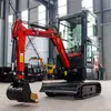 Exportado a Canadá: Excavadora Multifuncional de 1 Tonelada, Miniexcavadora Roturadora de Suelo para Invernadero, Excavadora Pequeña Agrícola