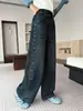 Pantalones de mezclilla de otoño para niñas, nuevo estilo 2026 para niños mayores, pantalones de pierna ancha bordados en el lateral, pantalones de pierna recta ajustados, pantalones de ropa para niños