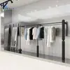 Arara Preta para Loja de Roupas, Arara de Chão Espessa, Ilha Expositora para Loja de Roupas Masculinas e Femininas, Prateleiras para Atacado