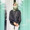 M211 Amazon LAZADA Shopee Sudeste Asiático popular camisa de mujer con empalme de bolsillo, talla grande, corte holgado, camisa de color liso