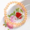 Pulseira pequena de 6 mm banhada a cor transparente âmbar imitação de citrino brasileiro pulseira âmbar ouro