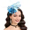 Acessórios de Cabelo Europeus e Americanos com Pena e Rede Topper Chapéu Flor Artificial Flor com Estames Aro de Cabelo Moda Retrô Elegante