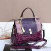 2026 Nuevo Bolso de Hombro Cruzado para Mujer con Patrón de Cocodrilo en Charol, Bolso Plegable de Moda de Alta Gama, Artículo Popular para Transmisión en Vivo