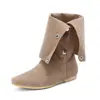 Botas Plegables de Nuevo Estilo para Mujer, Multiusos, Botas Altas, Botas Casuales de Tacón Bajo, Tallas Grandes 40-48, Botas de Exportación de Amazon