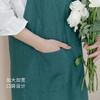 Avental de Algodão e Linho Estilo Japonês e Coreano Vento Simples Alça Larga no Ombro Cor Sólida Anti-incrustante Lavável em Água Algodão Avental Doméstico para Cozinha Feminino Atacado Cintura