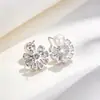 Pendientes Sencillos de Estilo Coreano Yanbai, Nuevos Pendientes Exquisitos de Copo de Nieve con Circonita y Perla de Imitación, Pendientes de Botón de Alto Nivel con Temperamento de Socialité para Mujer