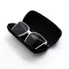 Estuche rectangular de moda para gafas, Estuche negro para gafas de sol, Estuche para gafas con tapa abatible y cremallera