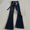 175 Alto con Forro Azul Oscuro Jeans Débiles para Mujer Primavera y Otoño Cintura Baja Ajuste Delgado Elásticos Pantalones de Ajuste Delgado