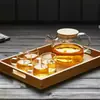 Tetera de Flor con Tapa de Madera Material de Vidrio de Borosilicato Alto Tetera de Agua Fría Resistente al Calor Transparente para el Hogar Olla para las Cuatro Estaciones Té de Frutas Cold Brew