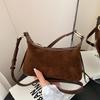 Bolsa de Ombro Retro de Camurça para Mulheres 2026, Moda Texturizada, Bolsa de Ombro Estilo Dumpling