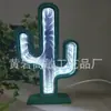 Luz de túnel LED em formato de cacto de madeira decoração diária para casa artesanato presente enfeites luz noturna