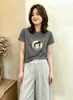 Camiseta de Algodón Acanalado Guangzhou Thirteen Factories 220g para Mujer, Directo de Fábrica, Top de Manga Corta Ajustado, Exclusivo de Verano para Mayoristas
