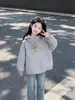 Chaqueta con capucha para niñas, Nueva moda coreana de primavera y otoño, Chaqueta con cremallera, Top casual elegante para niñas mayores en otoño